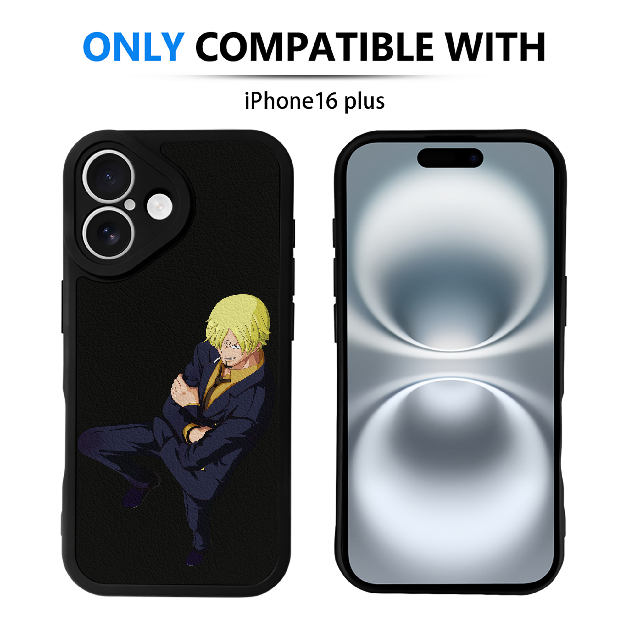 （画像用） ワンピース サンジ ONE PIECE Sanji 【iPhone 16シリーズ対応】シリコンスマホケース（レザー調） 材質：シリコン
